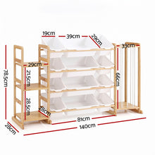 Load image into Gallery viewer, Keezi 3-in-1 Kids Toy Storage Organiser with 12 Bins, Shelves & Animal Storage