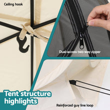 Load image into Gallery viewer, Gazebo Pop Up Tent 2.7x1.35m Outdoor Marquee Camping Screen 6 Sided