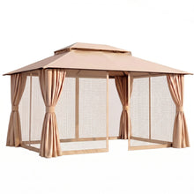 Load image into Gallery viewer, Gazebo 3x4m Canopy Outdoor Steel Frame Patio Tent Curtains Marquee Beige