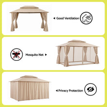 Load image into Gallery viewer, Gazebo 3x4m Canopy Outdoor Steel Frame Patio Tent Curtains Marquee Beige