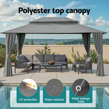 Load image into Gallery viewer, Gazebo 3x4m Canopy Outdoor Steel Frame Patio Tent Curtains Marquee Grey