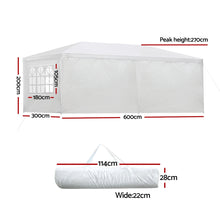 Load image into Gallery viewer, Gazebo 3x6m Marquee Wedding Party Tent Outdoor Camping Side Wall Canopy 6 Panel White