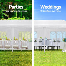 Load image into Gallery viewer, Gazebo 3x9m Marquee Wedding Party Tent Outdoor Camping Side Wall Canopy 8 Panel White
