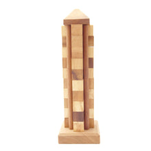 Load image into Gallery viewer, Hand Made Wood Tower Puzzle Game from Thailand - stacking advanced Tower
