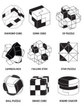 Load image into Gallery viewer, Brainteaser wood puzzle gift set of 9 mechanical puzzles in a beautiful presentation box.