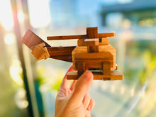 Load image into Gallery viewer, Brainteaser wood puzzle Helicopter - 3D Interlocking wooden puzzle