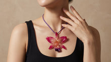 Load image into Gallery viewer, Pink Catalina Orchid Real Flower Necklace_CT M Pink
