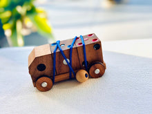 Load image into Gallery viewer, Toy wooden pull along pretend play toy truck with dice set