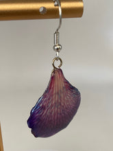 Load image into Gallery viewer, Real Flower Orchid Petal Earrings – Vibrant Purple Flower Botanical Jewelry