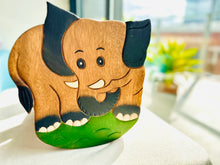 Load image into Gallery viewer, Children's Wooden Stool ELEPHANT FACE Themed Chair Toddlers Step sitting Stool