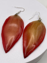 Load image into Gallery viewer, Real Orchid Petal Earrings – Vibrant Purple & Blue Resin