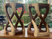 Load image into Gallery viewer, Double twist Vine stool side table Acacia wood Side Table/Corner Table Bar stool-50 cm height