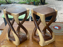 Load image into Gallery viewer, Double twist Vine stool side table Acacia wood Side Table/Corner Table Bar stool-50 cm height