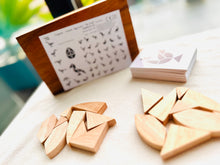 Load image into Gallery viewer, Logic Tangram Set with Play Cards Wooden Puzzle Game