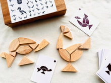 Load image into Gallery viewer, Logic Tangram Set with Play Cards Wooden Puzzle Game