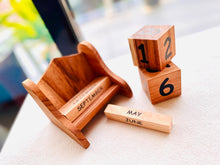 Load image into Gallery viewer, Wooden Desk Calendar-Retro vintage wall calendar