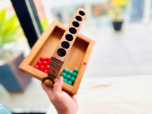 Load image into Gallery viewer, 4 IN A ROW GAME Connect four board game with marbles-ready for travel.