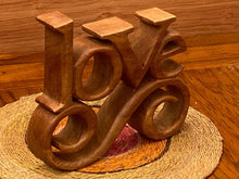 Load image into Gallery viewer, Fathers Day Gift Wooden carved LOVE words decoration 23 cm long with base stand