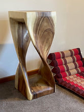 Load image into Gallery viewer, Side table wood 76cm Single Twist Acacia Wood Side Table, Corner Table, Bar stool Clear Finish