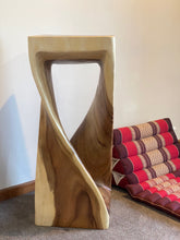 Load image into Gallery viewer, Side table wood 76cm Single Twist Acacia Wood Side Table, Corner Table, Bar stool Clear Finish