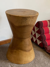 Load image into Gallery viewer, Side table, drinks table hourglass shaped carved from wood or stool bedside side MG3