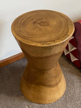 Load image into Gallery viewer, Side table, drinks table hourglass shaped carved from wood or stool bedside side MG3