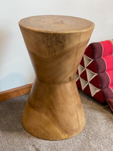 Load image into Gallery viewer, Side table, drinks table hourglass shaped carved from wood or stool bedside side MG3