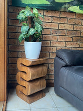 Load image into Gallery viewer, Side Table, corner Stool, Plant Stand Raintree Wood Natural Finish-Book Stack