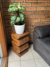 Load image into Gallery viewer, Side Table, corner Stool, Plant Stand Raintree Wood Natural Finish-Book Stack
