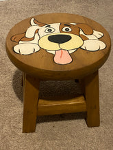 Load image into Gallery viewer, Children's Wooden Stool Puppy Dog Themed Chair Toddlers Step sitting Stool