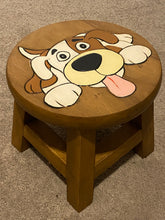 Load image into Gallery viewer, Children's Wooden Stool Puppy Dog Themed Chair Toddlers Step sitting Stool