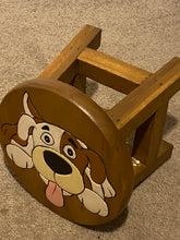 Load image into Gallery viewer, Children's Wooden Stool Puppy Dog Themed Chair Toddlers Step sitting Stool