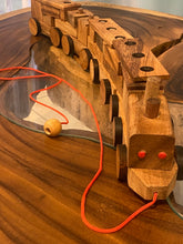 Load image into Gallery viewer, Pull along wooden train with 26 Piece, educational shapes jig-saw wooden toy.