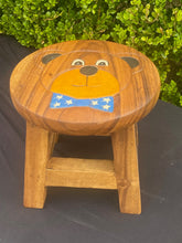 Load image into Gallery viewer, Children's Wooden Stool Teddy BEAR Chair Toddlers Step sitting Stool
