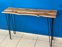 Load image into Gallery viewer, Console hall entrance table handmade from Cypress Australian timber -110cm length with minimalist legs
