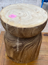 Load image into Gallery viewer, Copy of Side timber drinks Table, Stool or Plant pot of Paulownia wood - Mushroom hourglass design_Model 10
