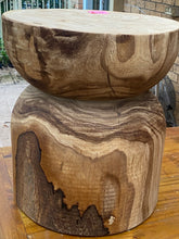 Load image into Gallery viewer, Copy of Side timber drinks Table, Stool or Plant pot of Paulownia wood - Mushroom hourglass design_Model 10