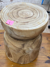 Load image into Gallery viewer, Side timber drinks Table, Stool or Plant pot of Paulownia wood - Mushroom hourglass design_Model17