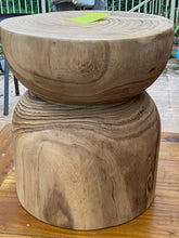 Load image into Gallery viewer, Side timber drinks Table, Stool or Plant pot of Paulownia wood - Mushroom hourglass design_Model77