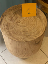 Load image into Gallery viewer, Side timber drinks Table, Stool or Plant pot of Paulownia wood design_Model01