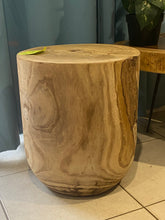 Load image into Gallery viewer, Side timber drinks Table, Stool or Plant pot of Paulownia wood design_Model04