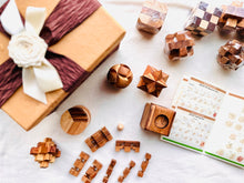 Load image into Gallery viewer, Gift set Brainteaser 12 puzzles set Wood in a gift box for kids or adults