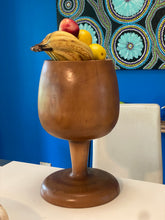 Load image into Gallery viewer, Side table Wine Glass shaped Acacia wood Corner drinks Table, fruit bowl, plant stand -48 cm height