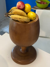 Load image into Gallery viewer, Side table Wine Glass shaped Acacia wood Corner drinks Table, fruit bowl, plant stand -48 cm height