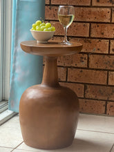 Load image into Gallery viewer, Side table Wine Glass shaped Acacia wood Corner drinks Table, fruit bowl, plant stand -48 cm height