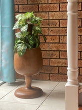 Load image into Gallery viewer, Side table Wine Glass shaped Acacia wood Corner drinks Table, fruit bowl, plant stand -48 cm height