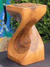 Load image into Gallery viewer, Single twisted stool-50 cm height Raintree Wood Stool/Corner side Table/Lamp Table Carved out of a Whole Tree Trunk.