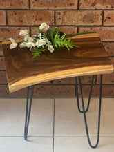 Load image into Gallery viewer, Bedside Table- Live Edge natural Wooden Side Table / Corner Table / Plant or book Stand Raintree Wood-OS56 model