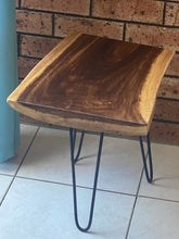 Load image into Gallery viewer, Bedside Table- Live Edge natural Wooden Side Table / Corner Table / Plant or book Stand Raintree Wood-OS56 model