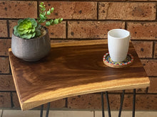 Load image into Gallery viewer, Bedside Table- Live Edge natural Wooden Side Table / Corner Table / Plant or book Stand Raintree Wood-OS56 model